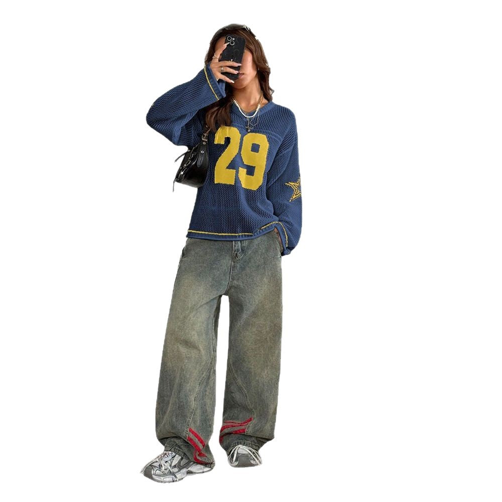 Dame afslappet net top med oversized snit Stilla