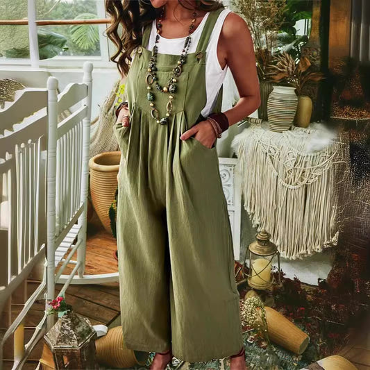 Kvinder justerbare stropper bredbenet jumpsuit Stilla