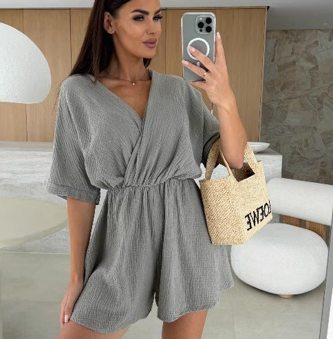 Damer Elegant V-Hals Jumpsuit Stilla