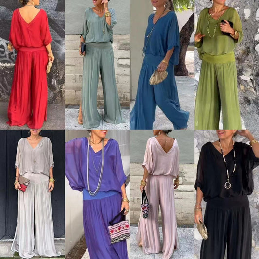 Dame Relaxed Fit Bredbenet Jumpsuit Stilla