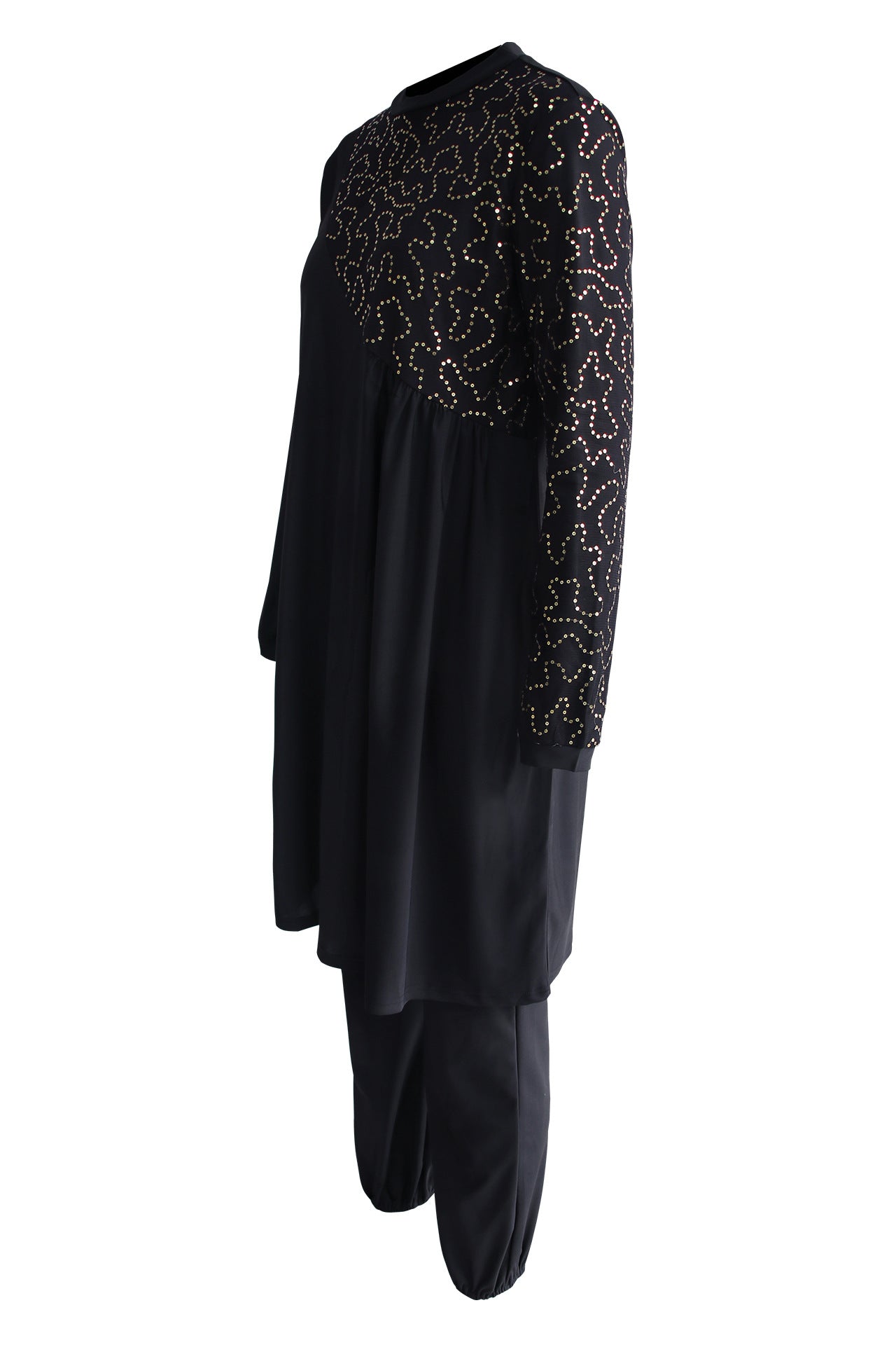 Dame Modet jumpsuit med skinnende overdel Stilla