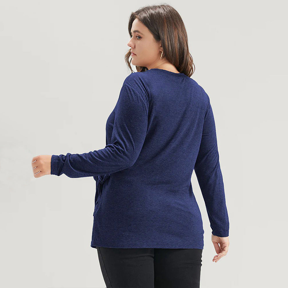 Dame afslappet langærmet skjorte med bindbart detalje Stilla