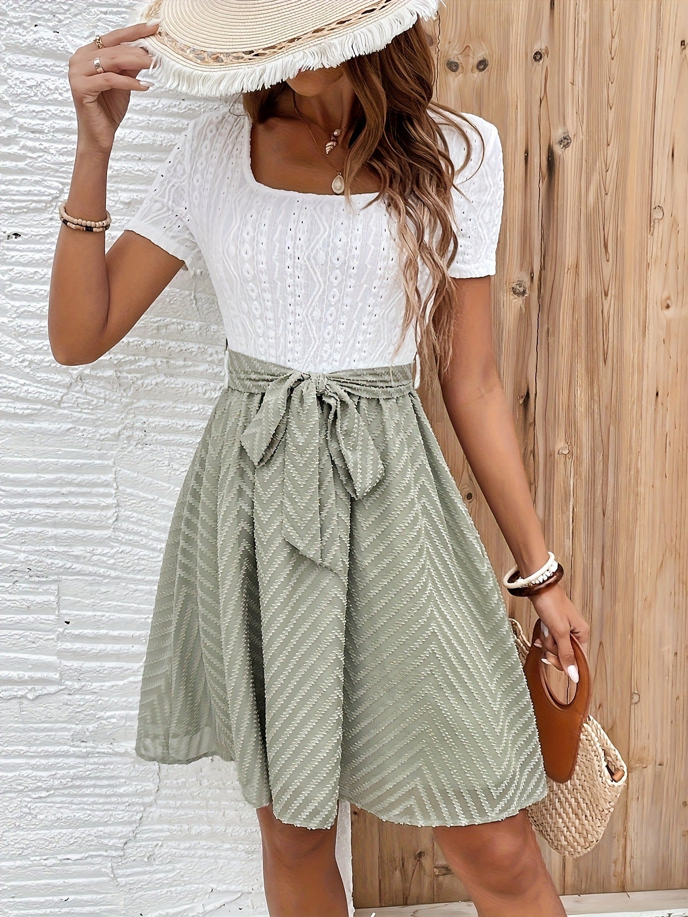 Dame A-linje kjole med taljebælte Stilla