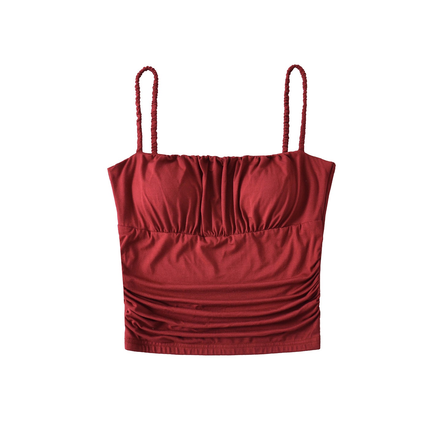 Dame afslappet overdel med rynkedetalje og justerbare stropper Stilla