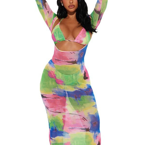 Dame Cut-Out Floral Maxi Kjole Stilla