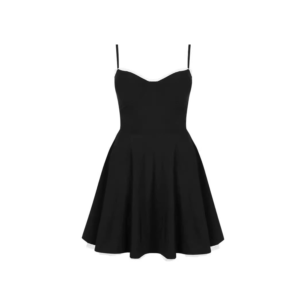 Dame A-linje Cocktailkjole med underkjole og fine stropper Stilla