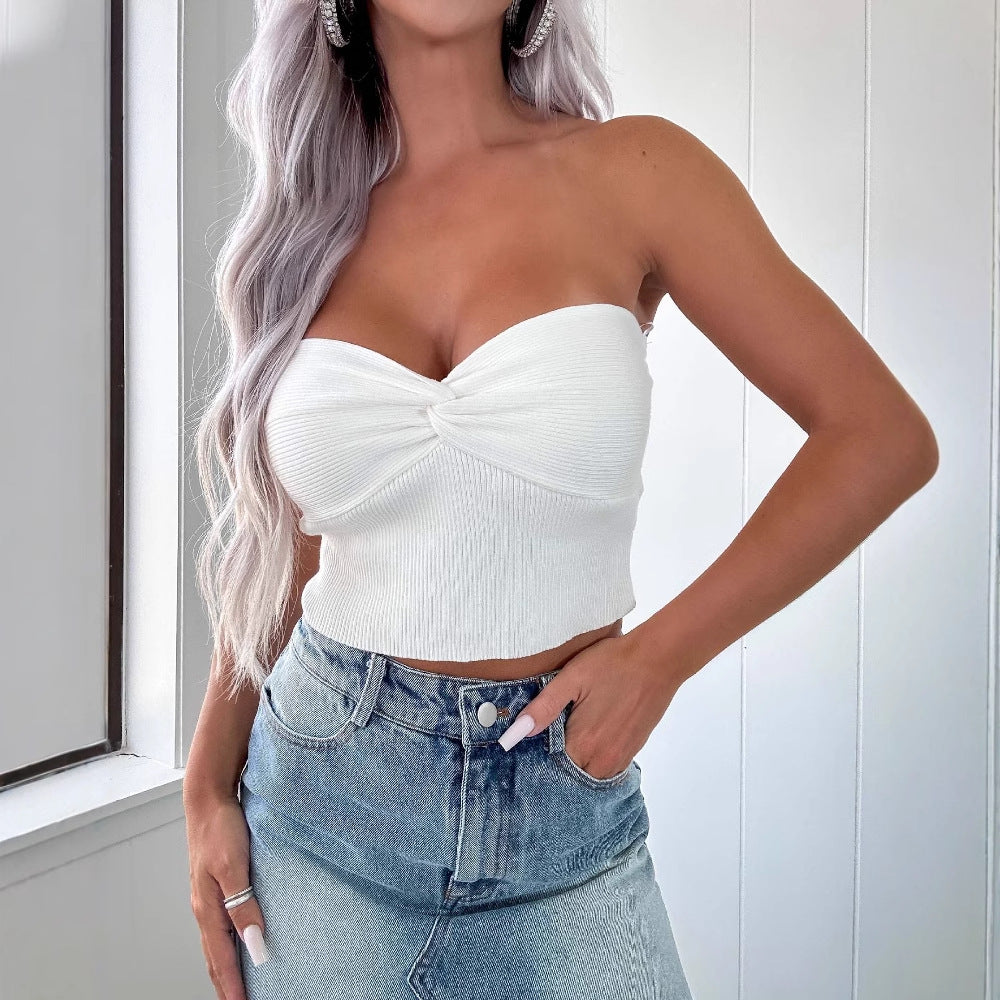 Dame Denim-Midikjole med frynset kant og sideløg Stilla