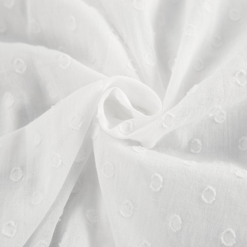 Dame afslappet skjortekjole sæt med flæsedetaljer og transparent stof Stilla