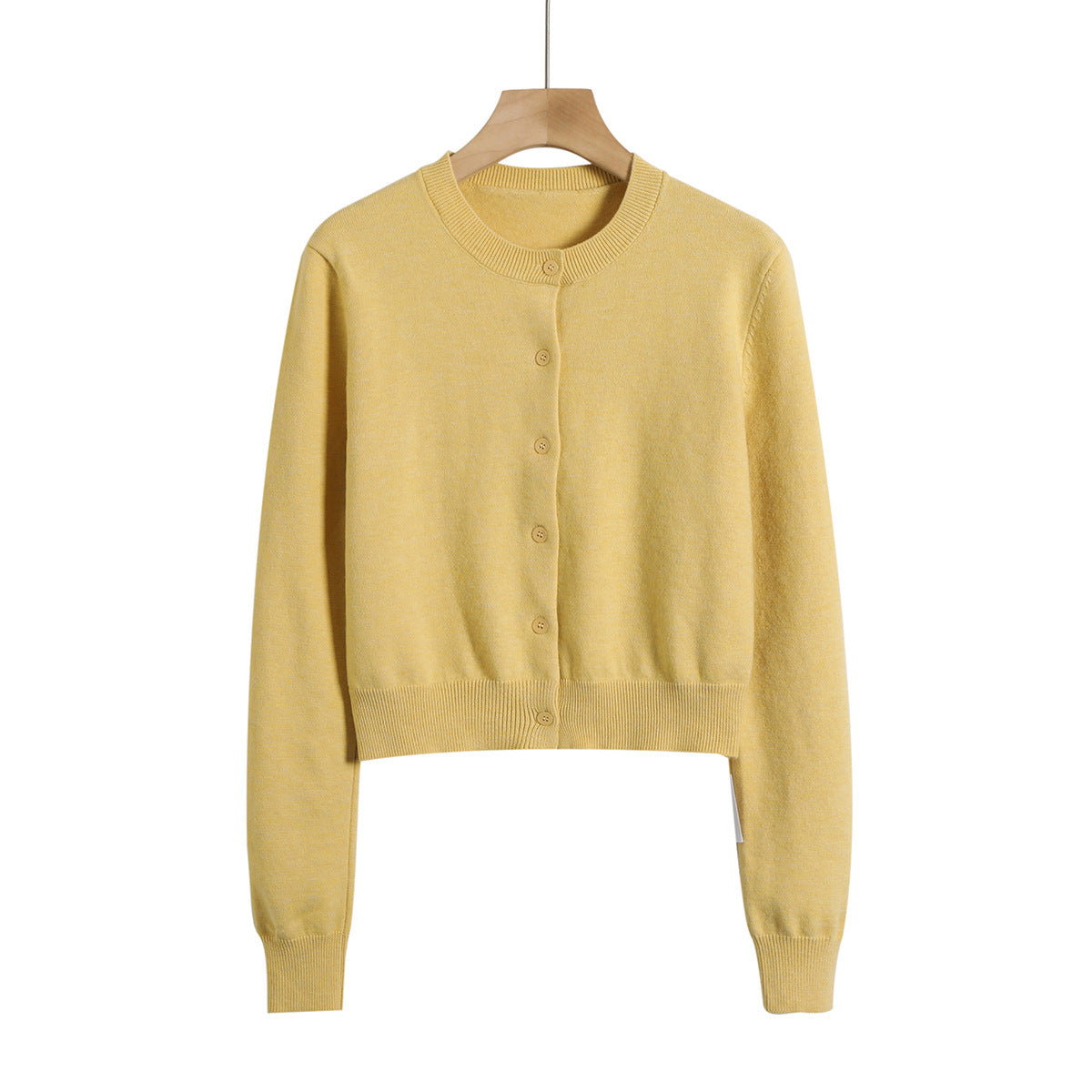 Dame Cropped Strikjakke med elegant knaplukning og blødt materiale Stilla