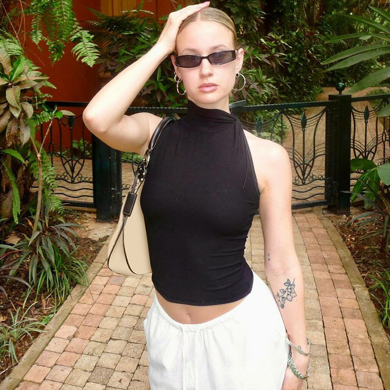 Dame Elegant højhalset top med legesygt knude-detalje Stilla