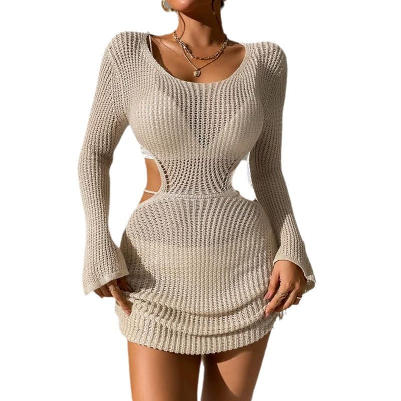 Dame Cutout Strik Mini Kjole Stilla