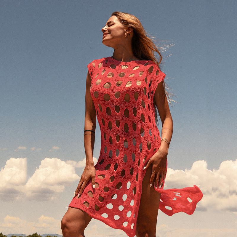 Dame Åben Strik Strandkjole Stilla