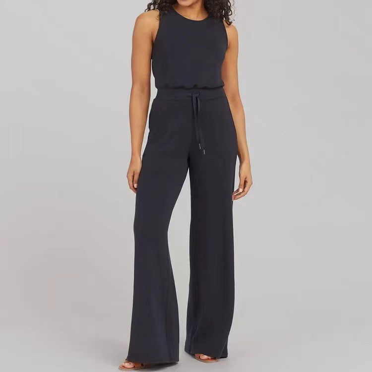 Dame Elegant Jumpsuit med bredt ben og taljestrop Stilla
