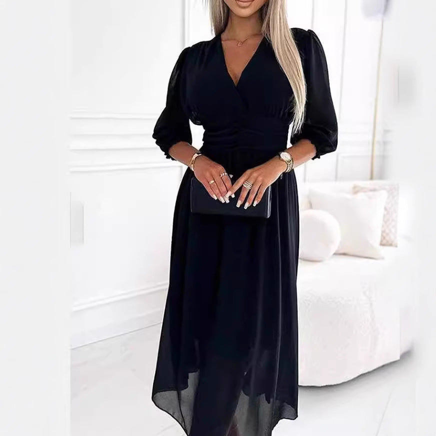 Dame Elegant Chiffon Wrap Kjole Stilla