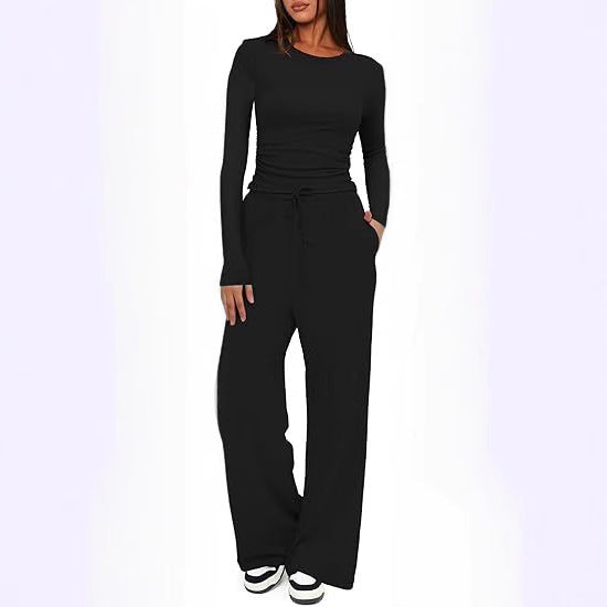Dame Komfortabel Jumpsuit med bred ben og praktisk bælte Stilla