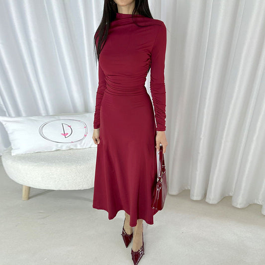 Dame Elegant Langærmet Maxi-Kjole med maskeret overdel Stilla