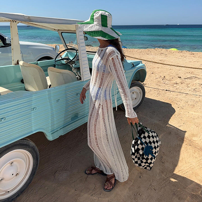 Dame Åben-Ryg Strand Overknæ Kjole Stilla