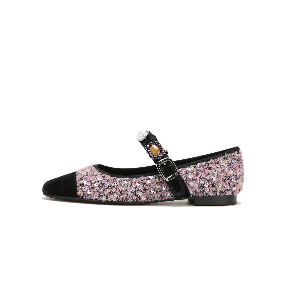Dame Elegant Pyntet Mary Jane Ballerinas Stilla