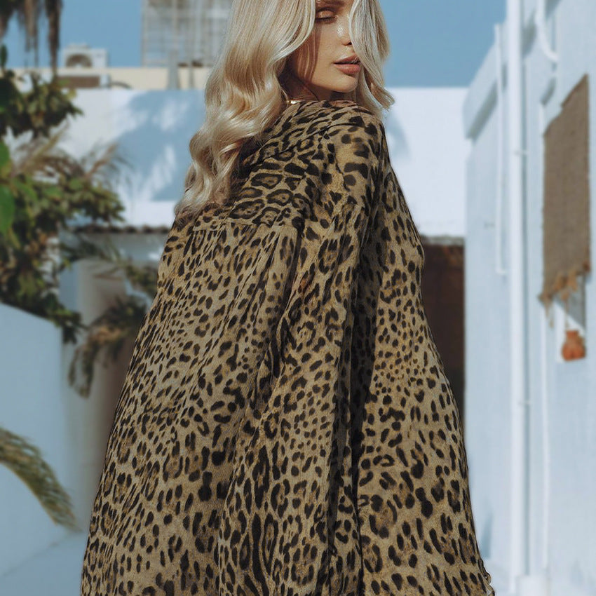 Dame afslappet bluse sæt med dyreprint og ærmedetaljer Stilla