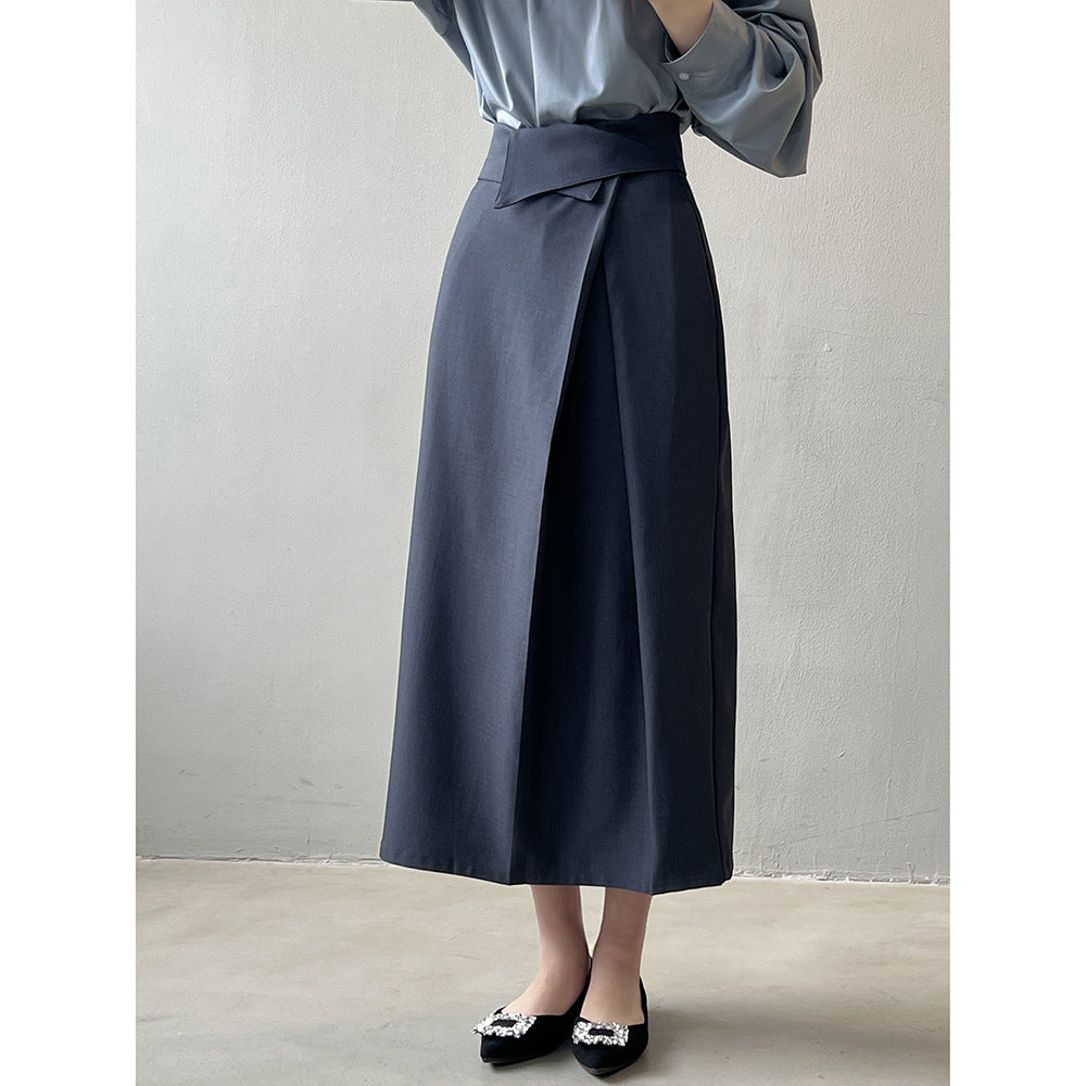 Dame elegant blyantskirt med asymmetrisk kant og høj talje Stilla