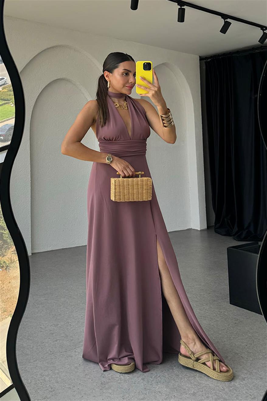 Dame Elegant Halterneck Maxi Kjole Stilla