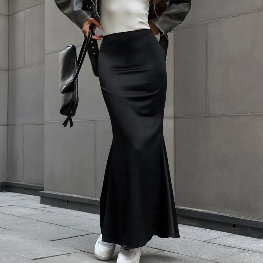 Dame Elegant Glitrende Maxi-nederdel med asymmetrisk snit Stilla