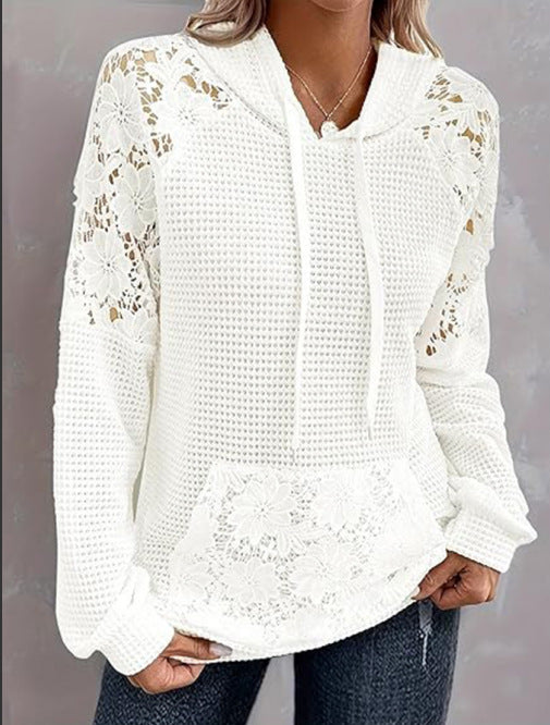 Dame afslappet hoodie med spids accenter Stilla