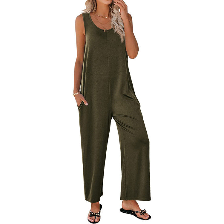 Kvinder Fritid Vidde Jumpsuit Stilla