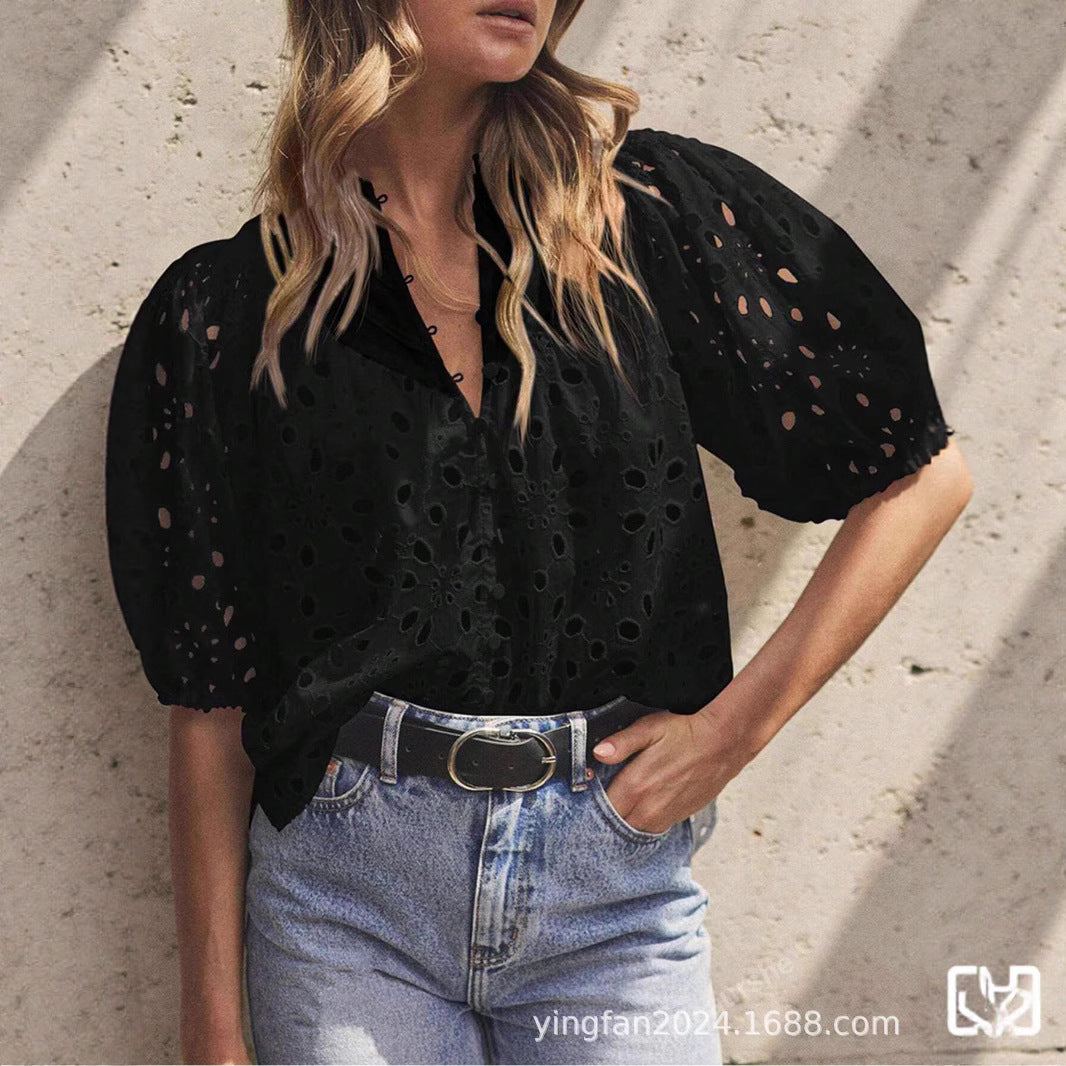 Dame Elegant Hulsbluse Stilla