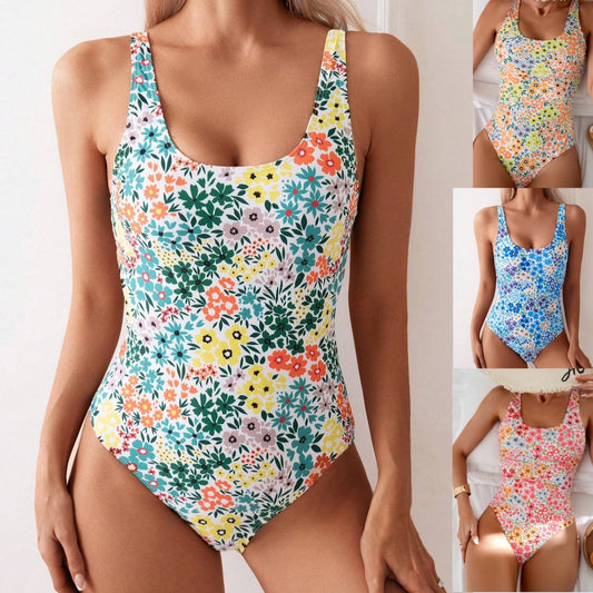 Dame Elegant Floralprint Heldragt Badedragt Stilla