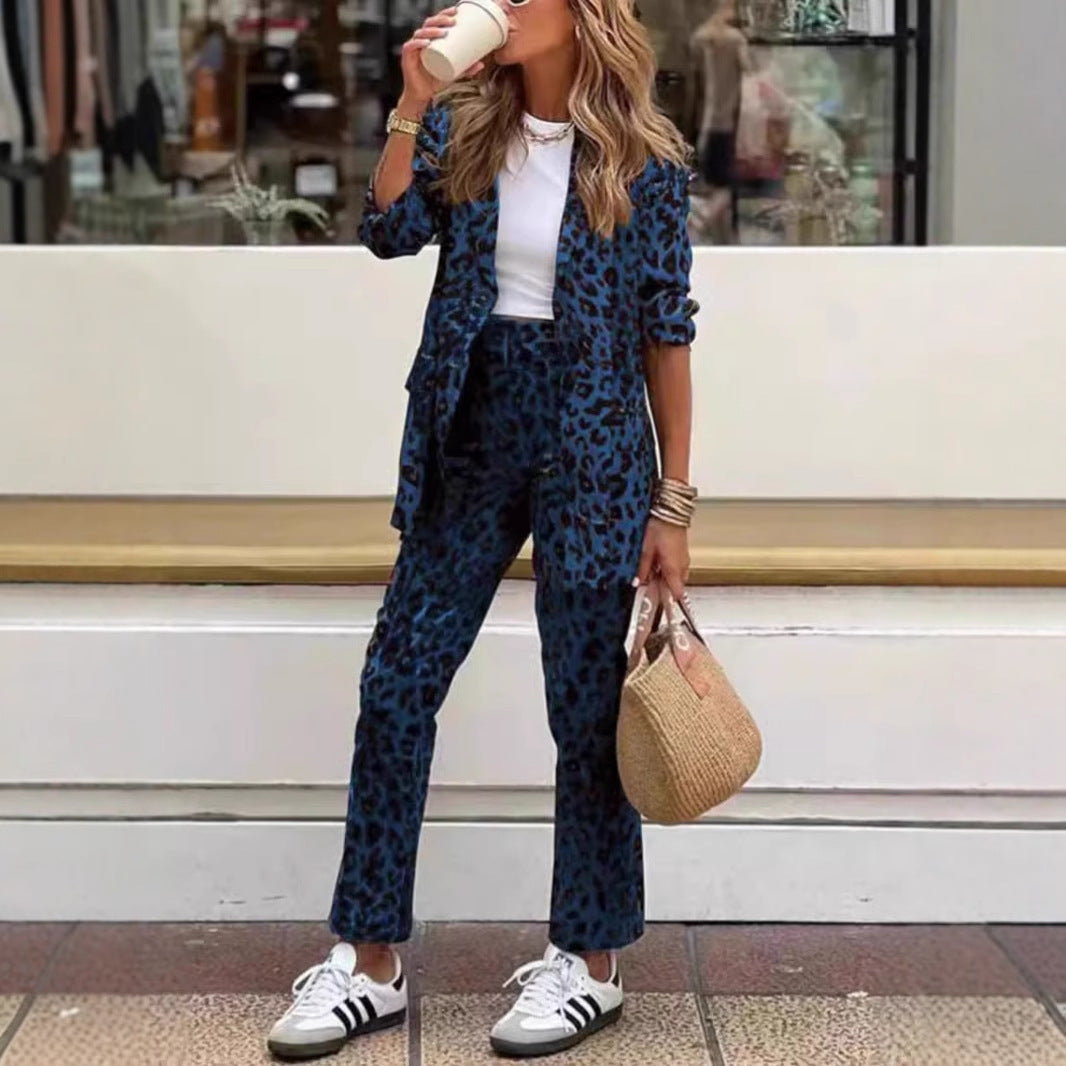 Dame Elegant Animal-Print Jumpsuit med talje Stilla