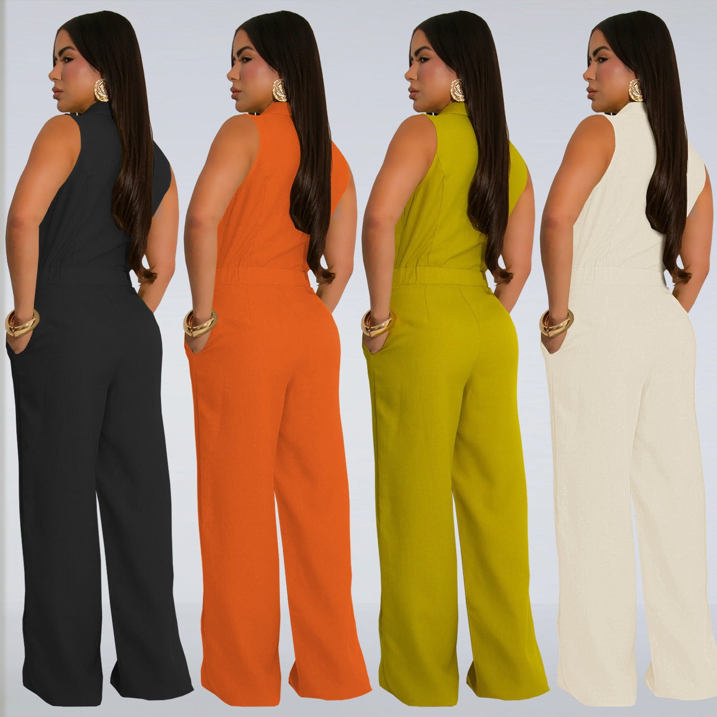 Dame Elegant heldragt med taljeret snit og flot reverskrave Stilla