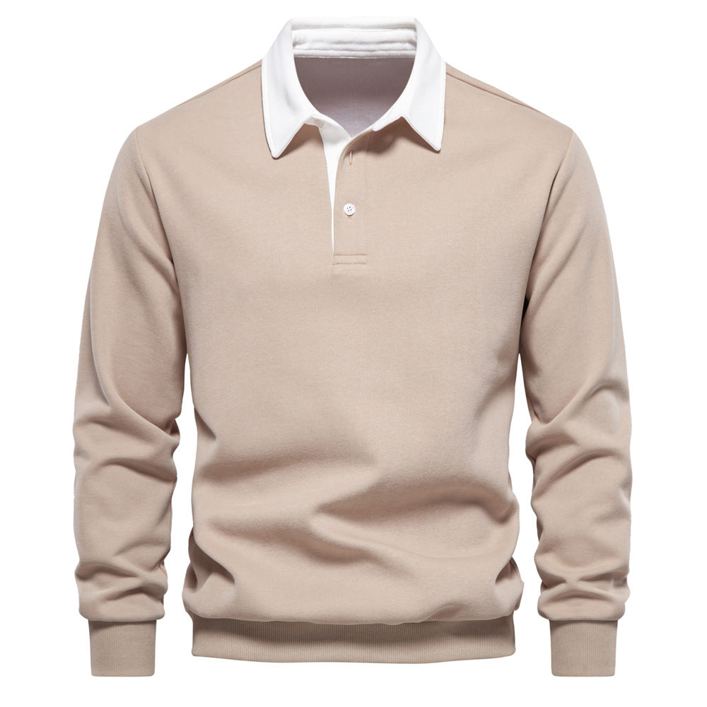 Herrer Langærmet Poloshirt med elegant krave og blød bomuldsblanding Stilla