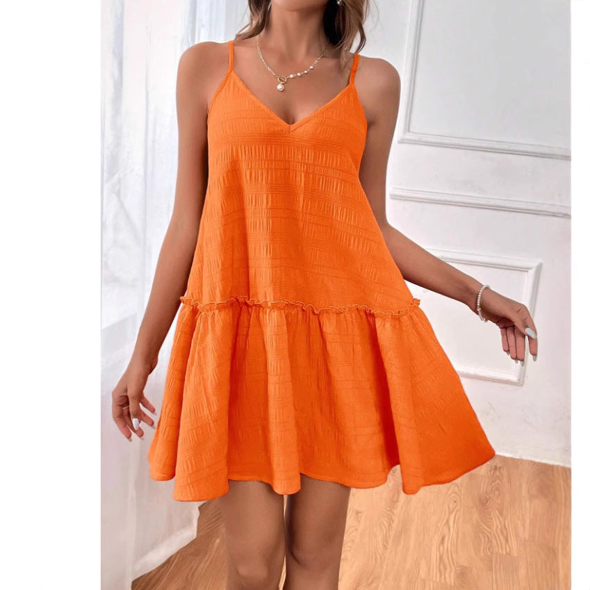 Dame afslappet sommerkjole med voluminøs skørt Stilla