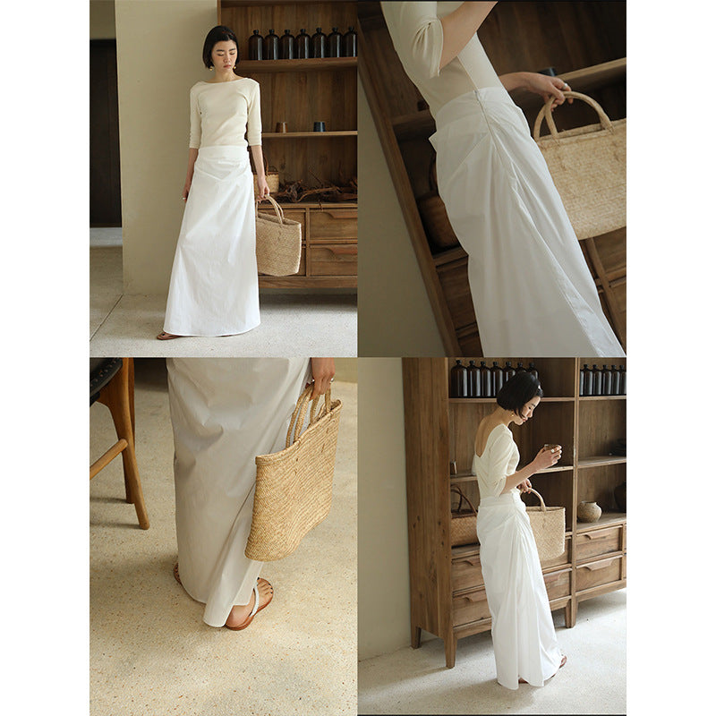 Dame elastisk maxiskørt med højkvalitets strækstof og komfortabel talje Stilla