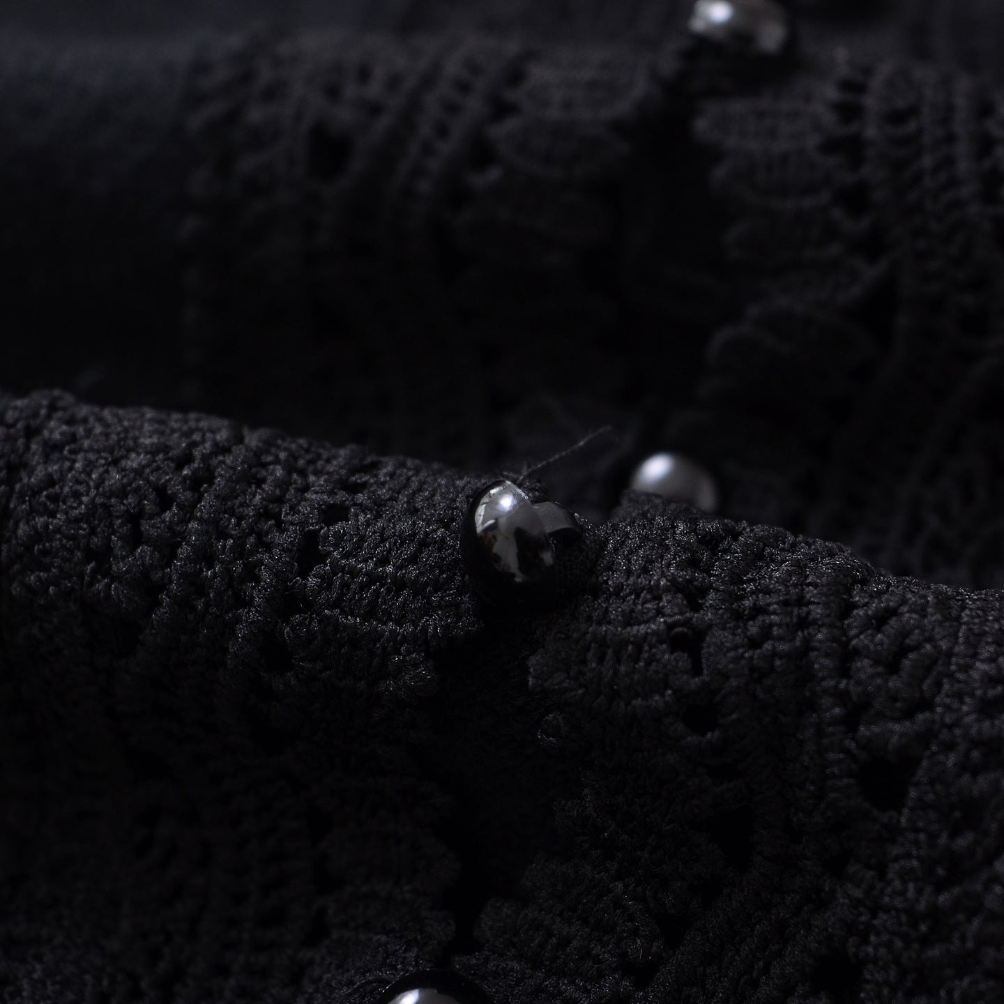 Dame Elegant Knap Cardigan med Spidskant Stilla