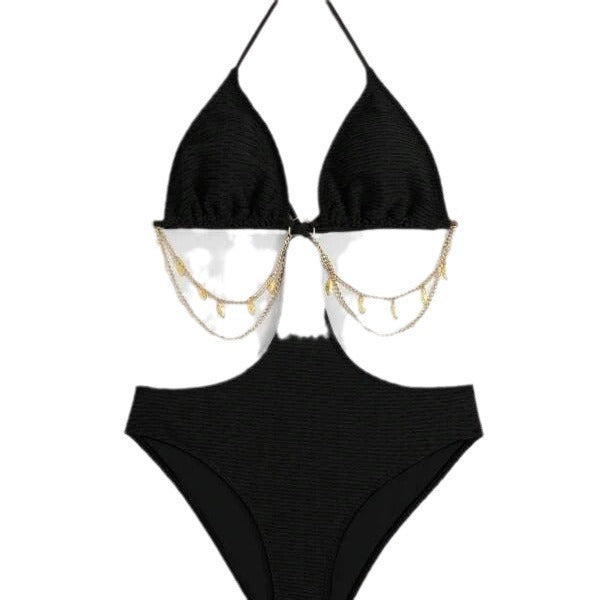 Dame Cut-Out Detalje Trekants Bikini Sæt Stilla