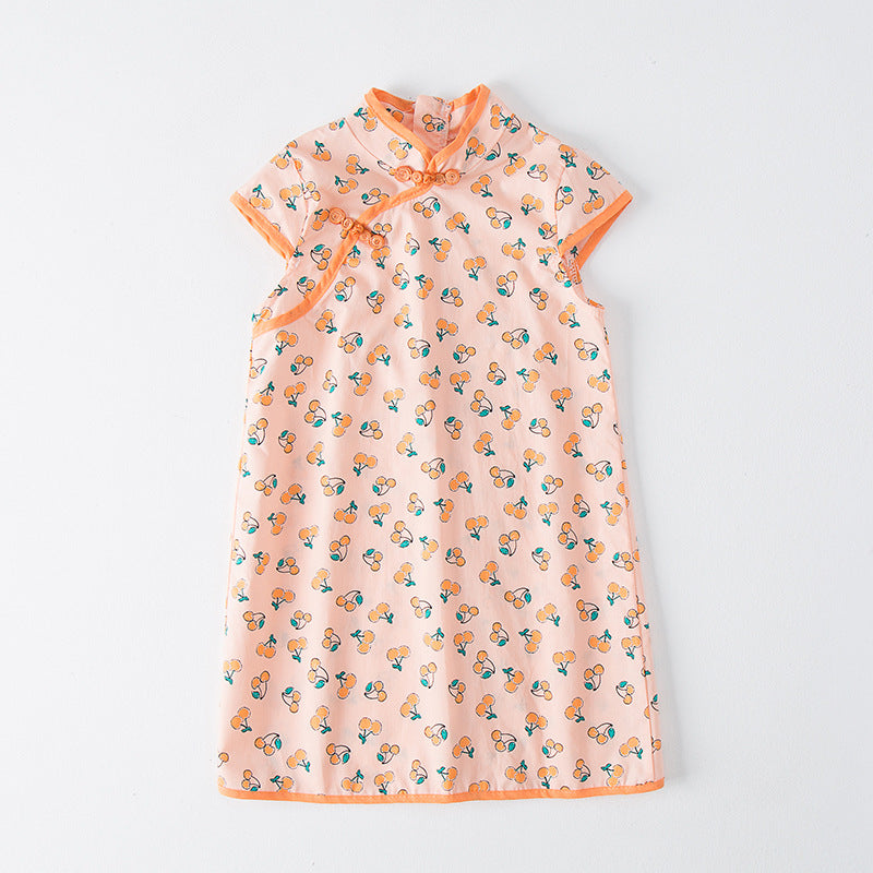 Pige Floral Print Orientalsk Kjole Stilla