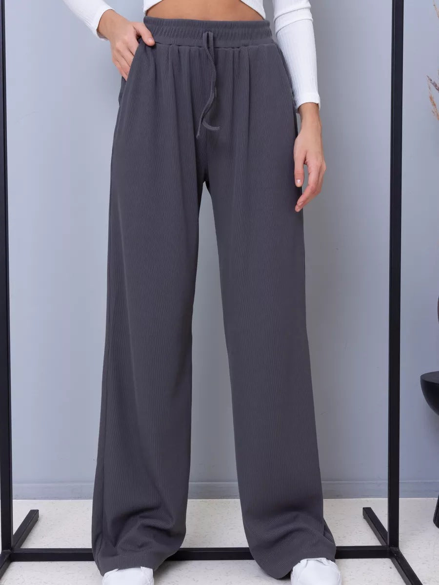 Dame afslappet komfortbukser med elastisk talje og praktiske lommer Stilla