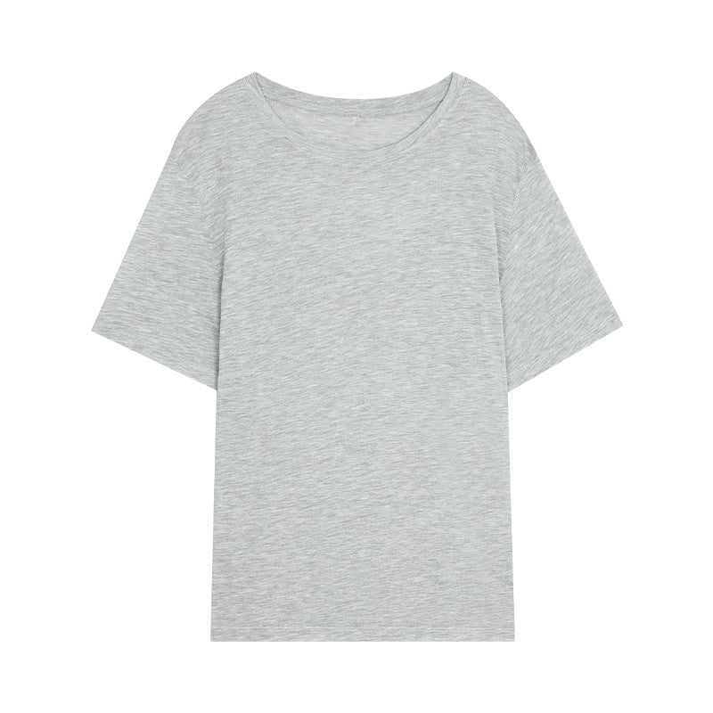 Dame afslappet oversized T-shirt lavet af høj kvalitet bomuldsblanding med bred rund halsudskæring Stilla