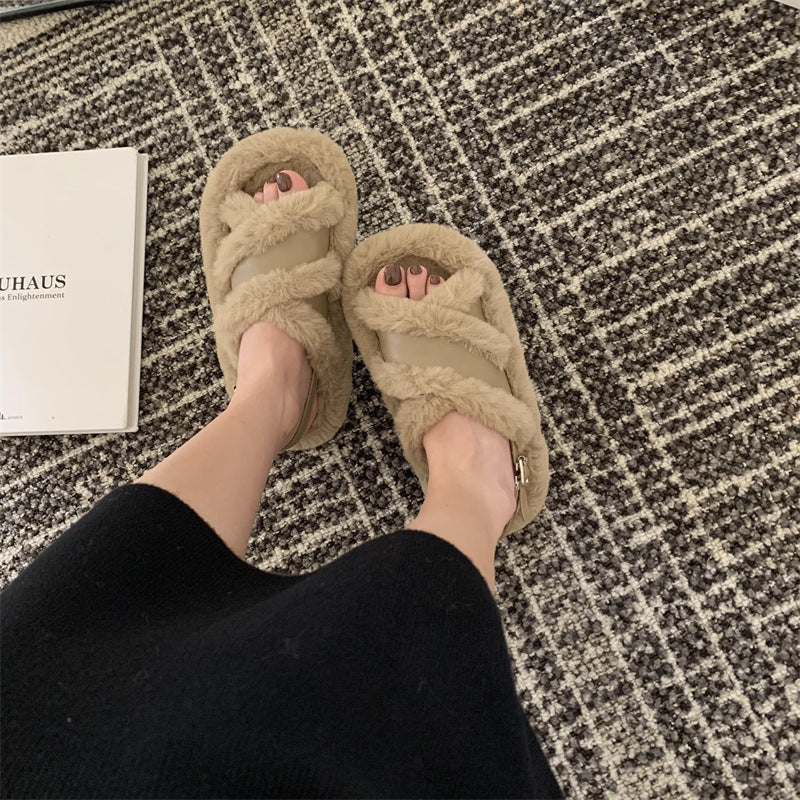 Femme Cozy Faux Fur Slide Hjemmesko Stilla