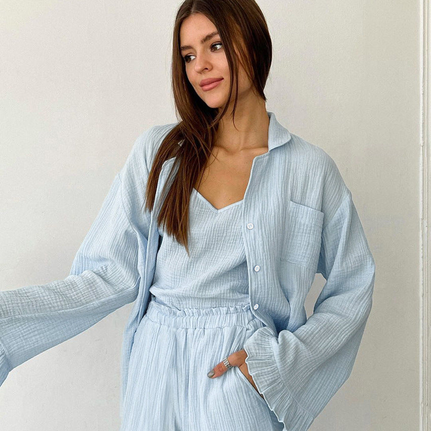 Dame afslappende loungewear-sæt med løstsiddende top og komfortable bukser Stilla