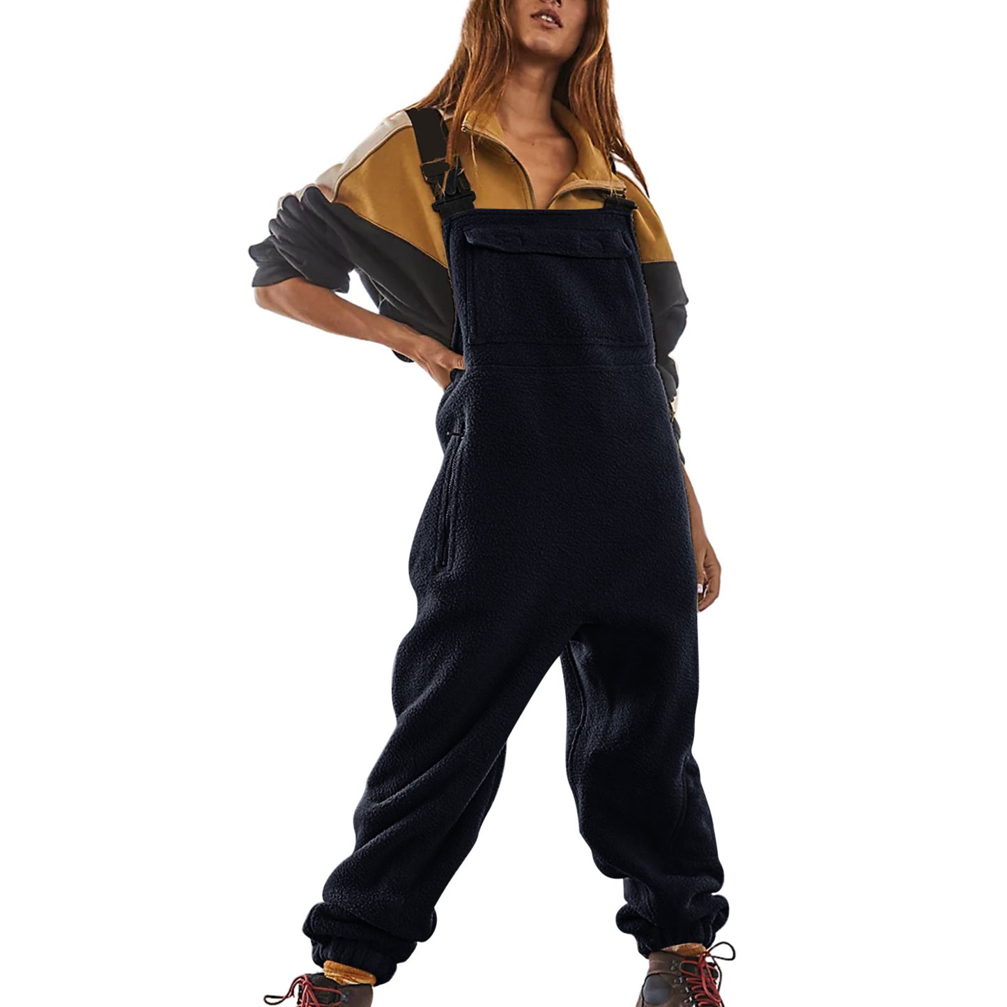 Dame Casual Fleece Jumpsuit med sidelommer Stilla