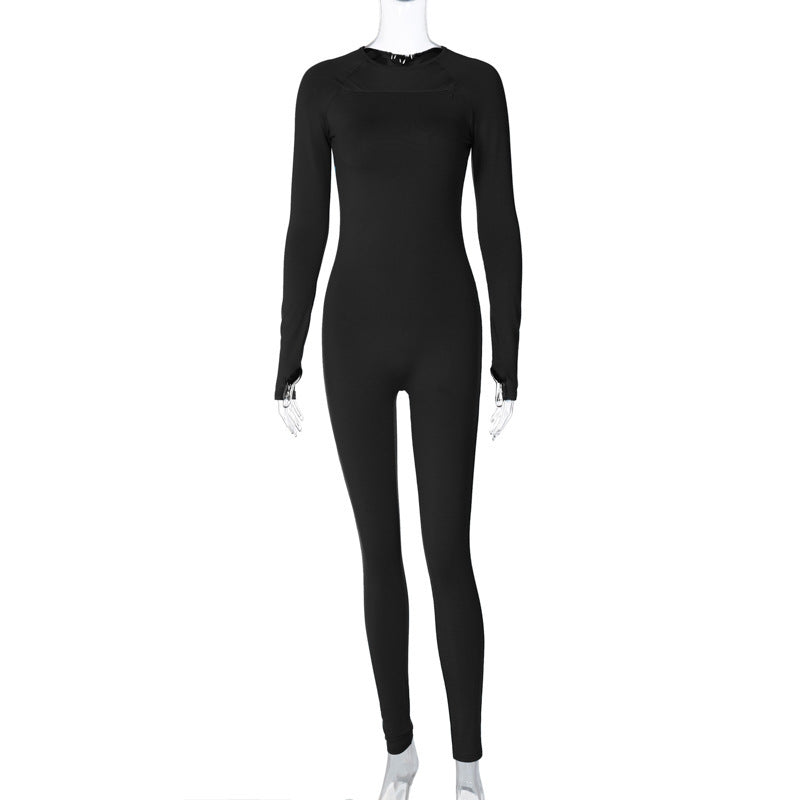 Dame Figurtilpasset Langærmet Jumpsuit lavet af åndbart materiale Stilla