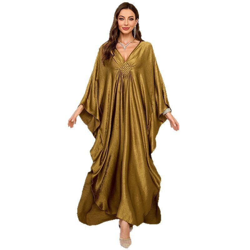 Dame elegant Kaftan med dyb V-hals og flydende silhuet Stilla