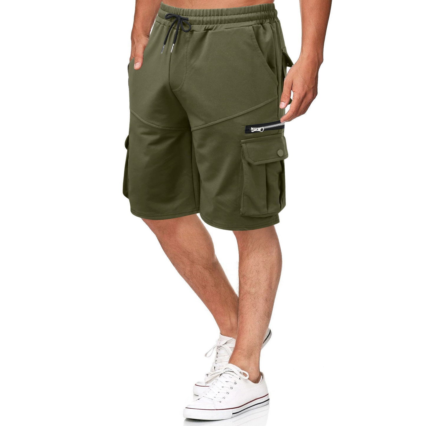 Herrer multifunktionelle Cargo-shorts med lynlås og praktiske lommer Stilla