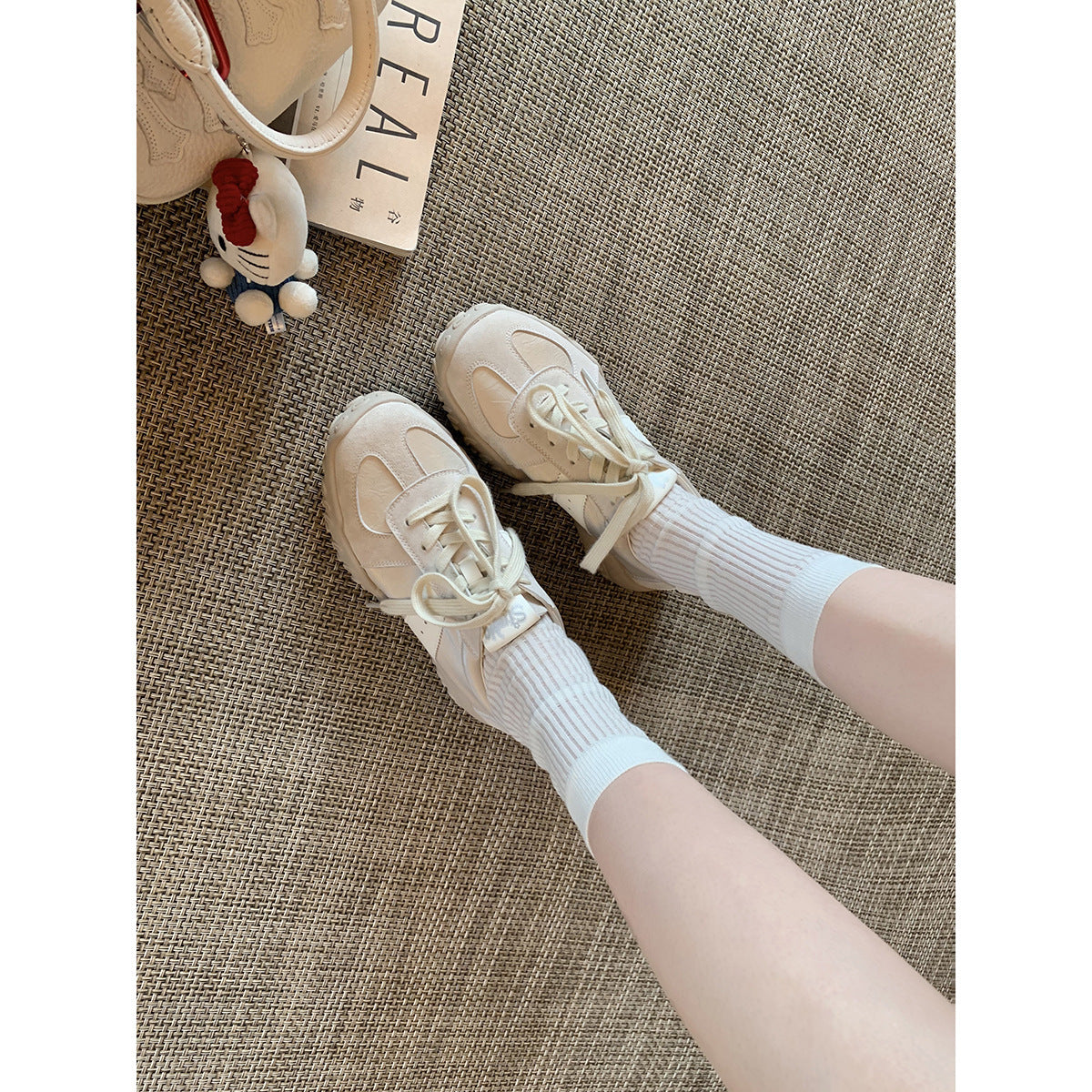 Kvinder retro-inspirerede sports sneakers med struktureret sål Stilla