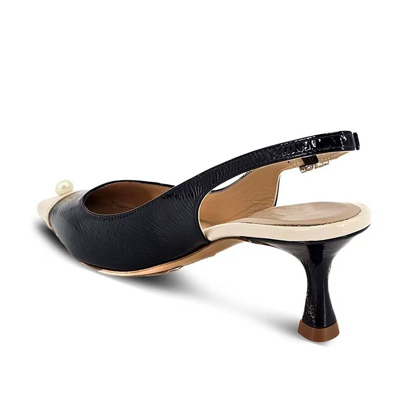 Femme Slingback Kitten Heel Pumps med perleaccenter Stilla