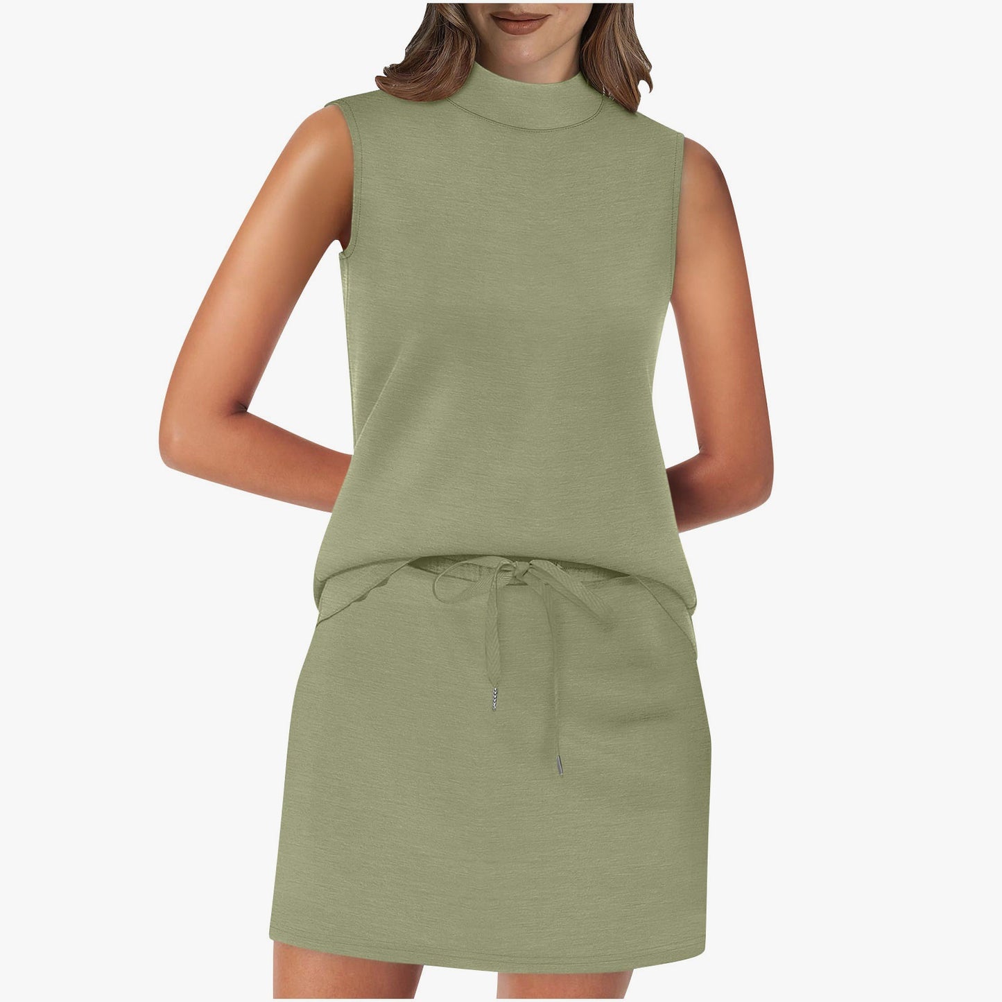 Dame afslappende Rundhalsshirt-Kjole Stilla