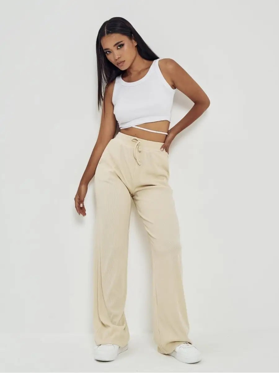 Dame afslappet komfortbukser med elastisk talje og praktiske lommer Stilla